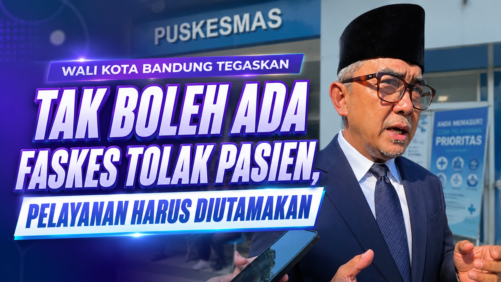 Wali Kota Bandung Tegaskan Tak Boleh Ada Faskes Tolak Pasien, Pelayanan Harus Diutamakan